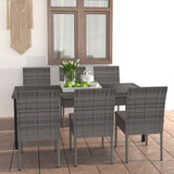 Outdoor Dining Set Grey and black Poly rattan Large 3100405