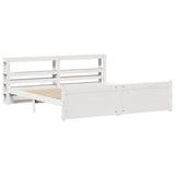 Bed Frame with Headboard without Mattress White 200x200 cm 3306030