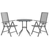 Reclining Garden Chair Set 3 pcs Anthracite Powder-coated Steel 3283760