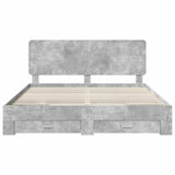 Bed Frame Concrete Grey 180 x 200 cm Engineered Wood 3412752