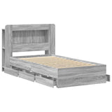 Bed Frame with Storage Grey Sonoma 80 x 200 cm Engineered Wood 3433999