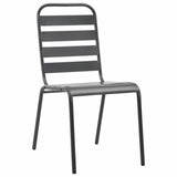 7 Piece Garden Dining Set Steel Dark Grey 3074477