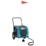 Pet Bike Trailer Blue and Black Oxford Fabric and Iron 93890