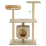 170514 Cat Tree with Sisal Scratching Posts 95 cm Beige