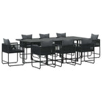 Garden Dining Set 9 pcs Black Steel 3335875