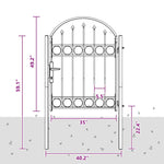 Fence Gate Grey 100 x 125 cm Powder-coated steel 42008926
