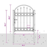 Fence Gate ASSEN 100 x 125 cm Powder-Coated Steel Grey Lockable 42008926