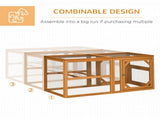 Wooden Chicken Coop with Perches, Doors, Combinable Design, for 2-4 Chickens - Natural Wood Colour T3398P555854