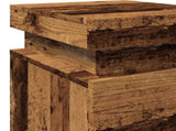 Bedside Cabinet with LED Old Wood 35x39x55 cm Engineered Wood 857654
