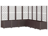 Garden Planter with Trellis Brown 160x160x140 cm PP 367885