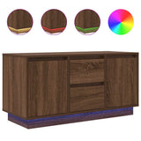 TV Cabinet with LED Lights Brown Oak 100x41x50 cm 861415