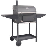 BBQ Charcoal Smoker with Bottom Shelf Black 43048