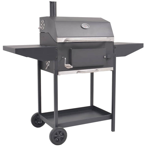 BBQ Charcoal Smoker with Bottom Shelf Black 43048