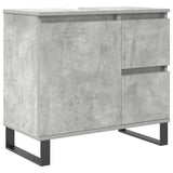 3 Piece Bathroom Furniture Set Concrete Grey Engineered Wood 3324957