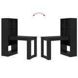 Desk with Shelf Black Oak 122 x 67 x 145 cm Engineered Wood 3337258