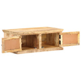 Coffee Table 90x50x35 cm Solid Mango Wood and Natural Cane 289089