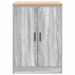 ZNTS Garage Storage Cabinet Grey Sonoma 60x51x85 cm Solid Wood Pine 860576