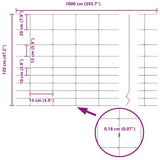 Field Fence Grey 1.2 x 10 m Steel 42005782