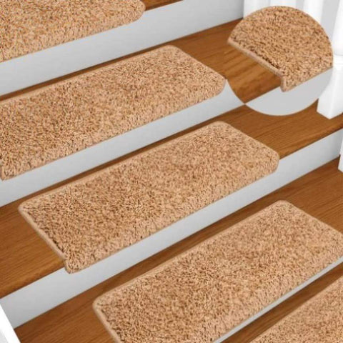Stair Mats 10 pcs 65x21x4 cm Beige Rectangular Edge 149819