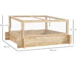 2-In-1 Wooden Greenhouse Planter Box - Natural T3398P320078