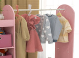 Kids Clothes Rail with Storage Shelf, Boxes, Mirror for Bedroom, Nursery, Pink T3398P347990