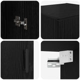 Wall Mounted Cabinet Black Oak 34.5 x 34 x 90 cm 882609