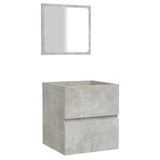 Bathroom Cabinet with Mirror Concrete Grey Engineered Wood 804867