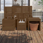 4 Piece Garden Box Set Honey Brown Solid Wood Pine 3154669
