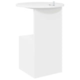 Side Table High Gloss White 39.5 x 55 cm Engineered Wood 8001041
