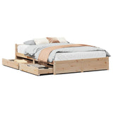 Bed Frame without Mattress 135x190 cm Double Solid Wood Pine 3301678