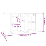 ZNTS Aquarium Stand Black 120x40x60 cm Engineered Wood 833592