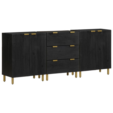 3 Piece Sideboards Black Engineered Wood 3309993