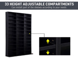 1116 CD/ 528 DVD Storage Unit, Media Storage Shelf, Wooden Display Unit with Adjustable Shelves, 102 T3398P378027