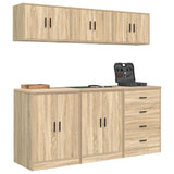 Garage Cabinets 6 pcs Sonoma Oak Engineered Wood 3328343