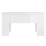 Coffee Table High Gloss White 79x49x41 cm Engineered Wood 809698