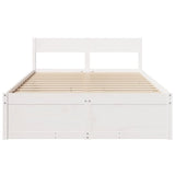Bed Frame without Mattress White 120x190 cm Small Double Solid Wood Pine 3282361