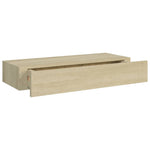 ZNTS Wall-mounted Drawer Shelf Oak 60x23.5x10cm MDF 330261