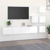 Wall-mounted TV Cabinet White Engineered Wood 3114574