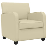 Armchair Cream Faux Leather 42043427