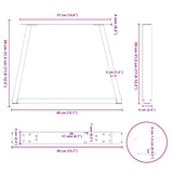 Coffee Table Legs V-Shape 2 pcs Black 40x cm Steel 4012524