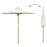 Garden Parasol Cream White 217 x 230 cm Bamboo 4108081