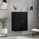 Wall Cabinet Black Oak 69.5 x 34 x 90 cm Engineered Wood 879509