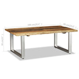 ZNTS Coffee Table Solid Reclaimed Wood 100x60x38 cm 244586