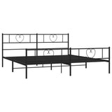 Metal Bed Frame without Mattress with Footboard Black 200x200cm 355488