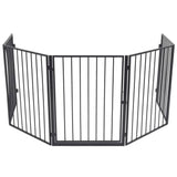 Pet Fireplace Fence Steel Black 242684