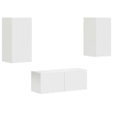 TV Cabinet Set Wall-mounted 2 pcs White Engineered Wood 3408961