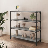 Book Cabinet Grey Sonoma 100x33x100 cm Engineered Wood and Steel 819360