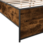 ZNTS Bed Frame without Mattress Smoked Oak 150x200 cm King Size 3279884