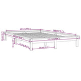 820540 Bed Frame without Mattress Black 120x200 cm Solid Wood