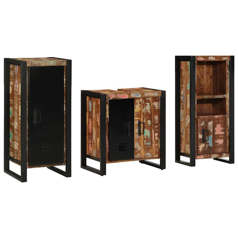 Bathroom Furniture Set 3 pcs Multicolour Solid Reclaimed Wood 3305617